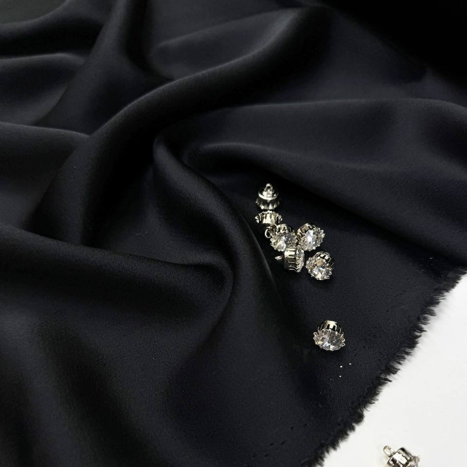 Плательная кади двусторонняя, вискоза 60% ацетат 40%, ширина 135 см