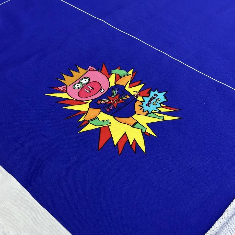 Футер ДГ купоны / чёрный, синий, белый с фуксией