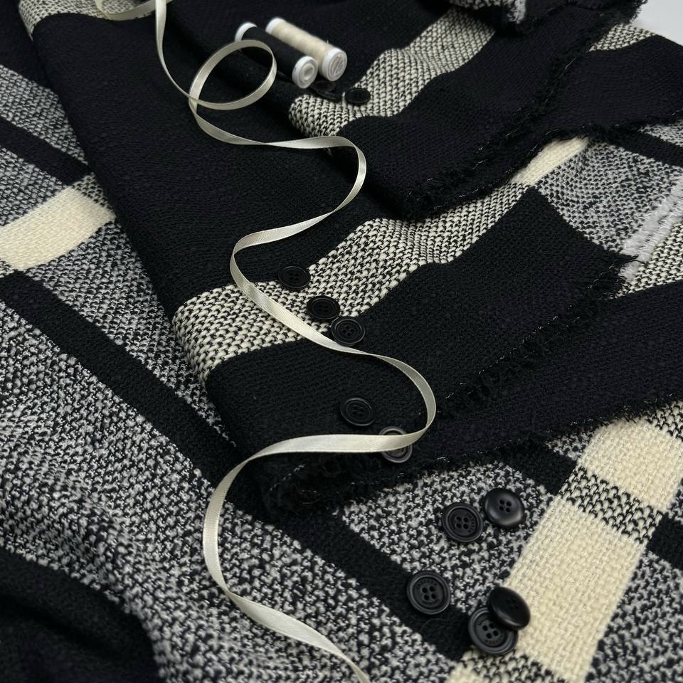 твид ч/б шерсть вискоза п/а шир 140 см