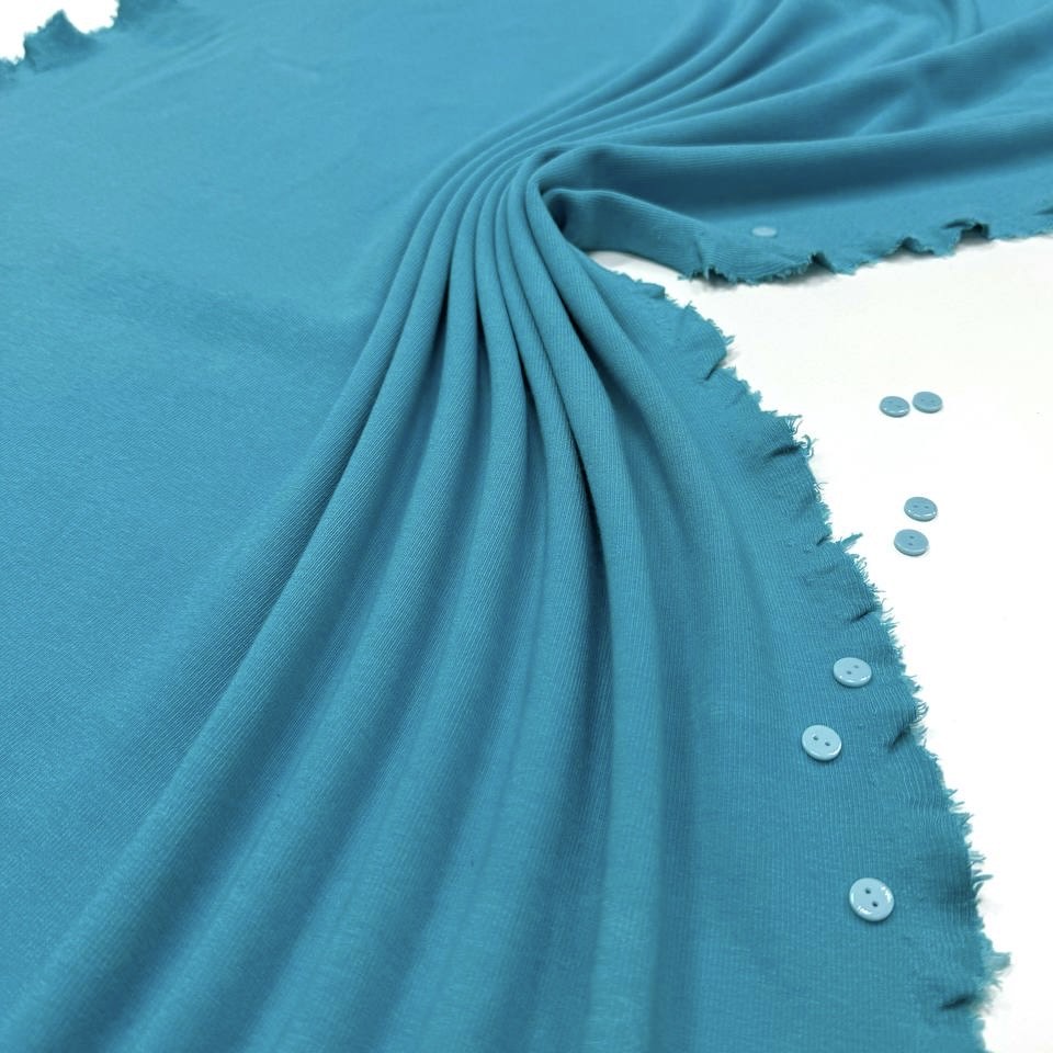 трикотажн полотно голубое хлопок эластан ш. 70 см